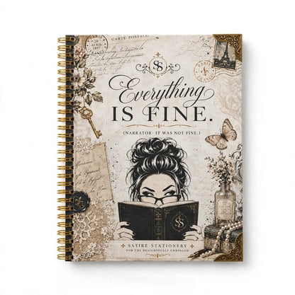 Everything Is Fine handmade spiral notebook
