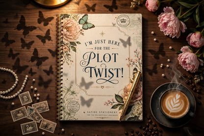 Plot Twist vintage floral notebook cover detail