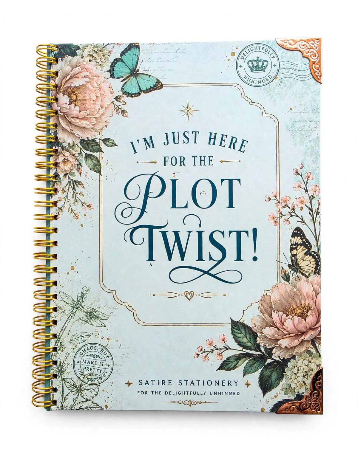 Plot Twist handmade spiral notebook front cover