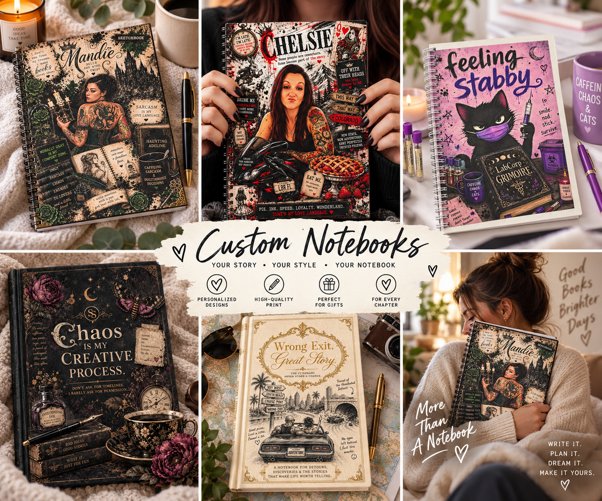 Personalized custom notebook examples designed around individual stories and interests